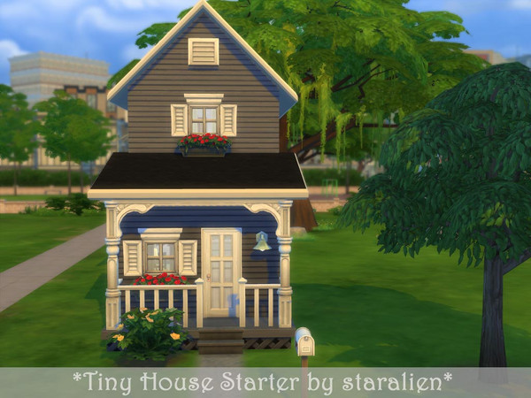 Sims 4 — Tiny Starter House by staralien2 — This is a tiny home for a single Sim. This is a Starter home and with the