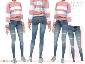 Sims 4 — Skinny Jeans V.3 Accessory by MissSchokoLove — Jeans are the genius wear-with-anything wardrobe item! Wear it