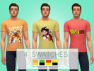 Sims 4 — Dragon Ball shirt by Simsism by simsism — Recolour of a base game's shirt. 4 swatches