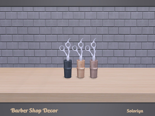 Sims 4 — Barber Shop Decor. Scissors by soloriya — Decorative barber's scissors. Part of Barber Shop Decor set. 3 color