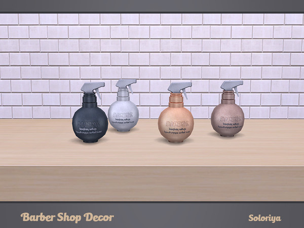 Sims 4 — Barber Shop Decor. Sprayer Bottle by soloriya — Sprayer bottle. Part of Barber Shop Decor set. 4 color
