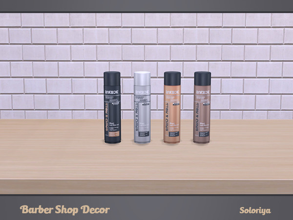 Sims 4 — Barber Shop Decor. Hair Spray by soloriya — Decorative hair spray. Part of Barber Shop Decor set. 4 color