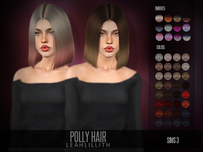 Sims 3 — LeahLillith Polly Hair by Leah_Lillith — Polly Hair All LODs Smooth bones hope you will enjoy^^