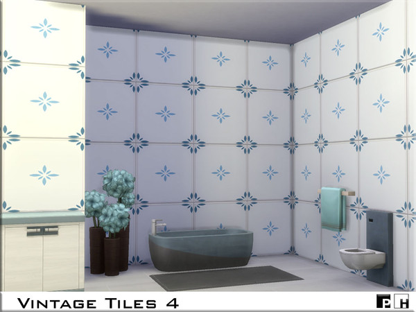 Sims 4 — Vintage Walls 4 by Pinkfizzzzz — Beautiful walls for your beautiful sims homes. 4 different styles in 3