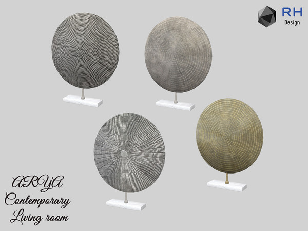 Sims 4 — ARYA African Standing Disk by RightHearted — This African inspired accent in a marble finish is perfect for any