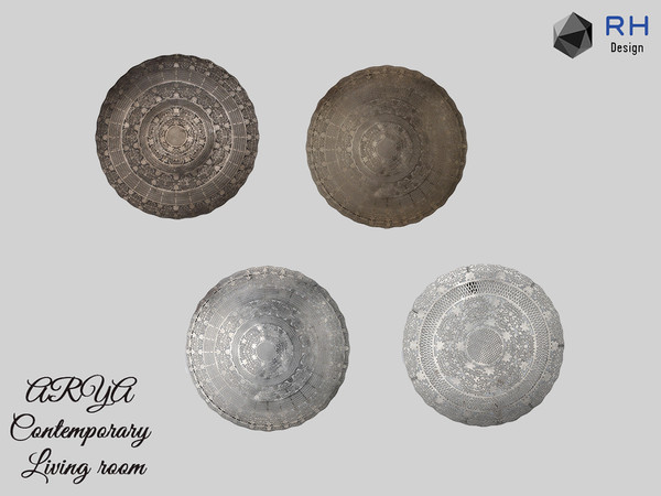 Sims 4 — ARYA Decor Wall Disk by RightHearted — This antique wall art features elaborate lattice to add balance and