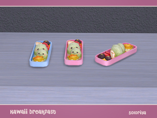 Sims 4 — Kawaii Breakfast. Bento with Green Sushi by soloriya — Bento with green sushi. Part of Kawaii Breakfast set. 2