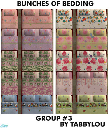 Sims 2 — TL - Bunches of Bedding Group 3 by TabbyLou — Third Group in Bunches of Bedding Sets. Hope you can find