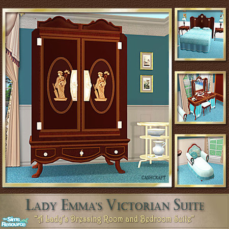 Sims 2 — Lady Emma's Victorian Suite Armoire by Cashcraft — Lady Emma's suite is a set recolor of Lady Roslyn's Victorian