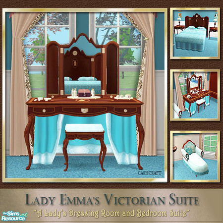 Sims 2 — Lady Emma's Victorian Suite Vanity Table by Cashcraft — Lady Emma's suite is a set recolor of Lady Roslyn's