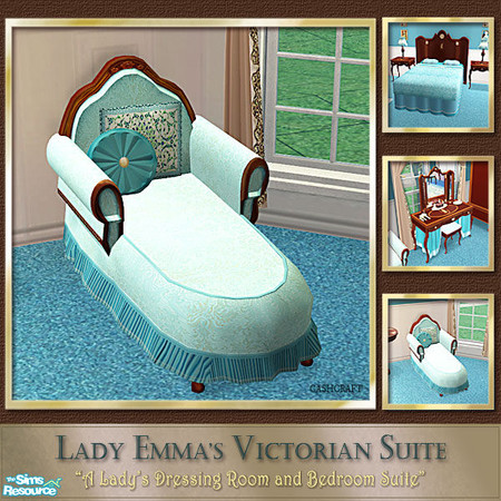 Sims 2 — Lady Emma's Victorian Suite Chaise by Cashcraft — Lady Emma's suite is a set recolor of Lady Roslyn's Victorian