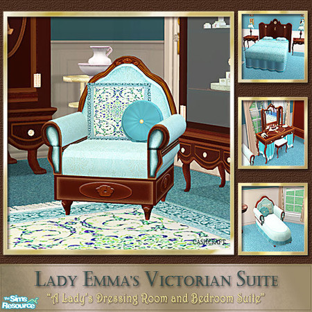 Sims 2 — Lady Emma's Victorian Suite Arm Chair by Cashcraft — Lady Emma's suite is a recolor of Lady Roslyn's Victorian