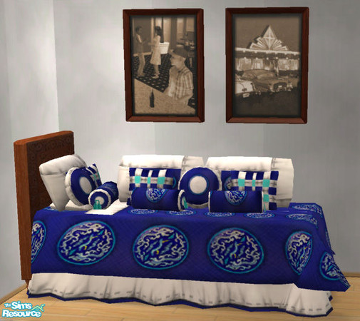 Sims 2 — Maxis bedding match RC 11 - Blue Asian by Simaddict99 — Pillows recolor to match Maxis blue Asian bedding. This