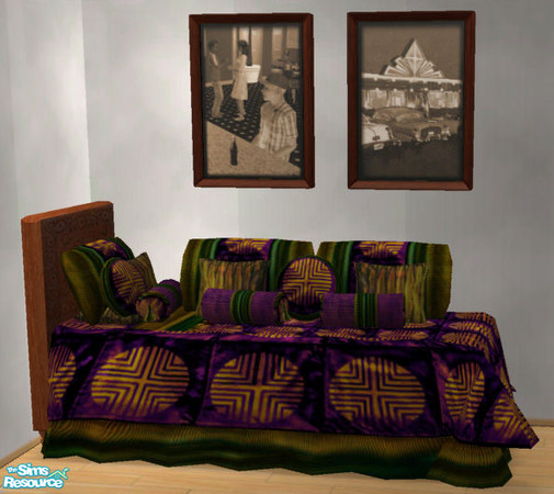 Sims 2 — Maxis bedding match pillows RC 10-purple by Simaddict99 — pillows to match Maxis purple velvet bedding. Shown