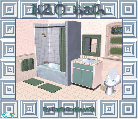 Sims 2 — H2O Bath by EarthGoddess54 — Ever want a bathroom in various shades of water found around the world? If you