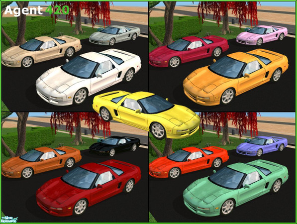 Sims 2 — Honda NSX Paint Job Pack by Agent420 — A pack of 13 Honda NSX Paint Jobs. MESH by Maximum_Spider. (Note: Must