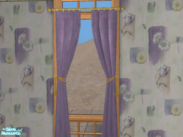 Sims 2 — Purple n Cream Curtain by chayann — Part of the Purple and Cream Living Room set - Enjoy!