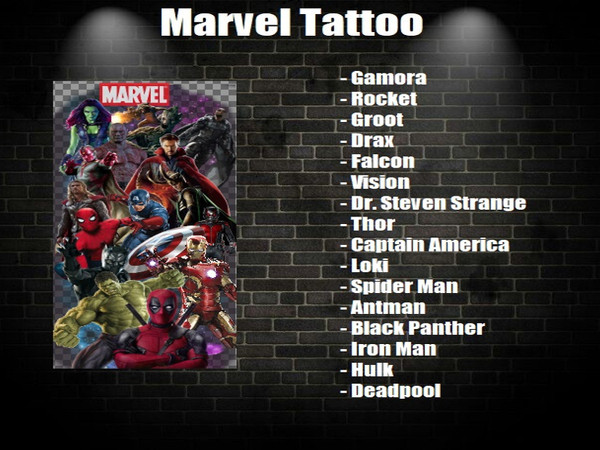 Sims 4 — Marvel-Tattoo-Woman by Naddiswelt — Mesh - EA Base Game New Tattoo