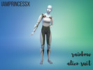 Sims 4 — Rainbow Alien Suit (Get To Work) by iamprincessx — A simple, rainbow recolor of the classic female alien suit