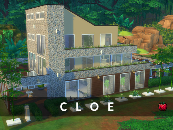 Sims 4 — Cloe by melapples — Welcome to Cloe. This is a modern eco house for a family of 4 sims. Perfect for sims who