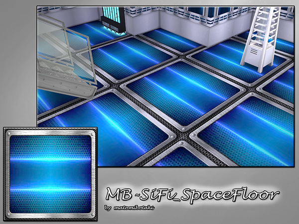 Sims 4 — MB-SiFi_SpaceFloor by matomibotaki — MB-SiFi_SpaceFloor, futuristic floor tile with metal and lights effects,