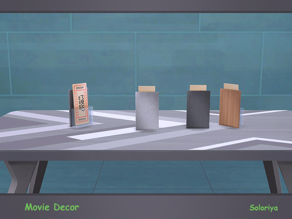 Sims 4 — Movie Decor. Movie Tickets by soloriya — Movie tickets in a box. Simlish letters. Part of Movie Decor set. 3