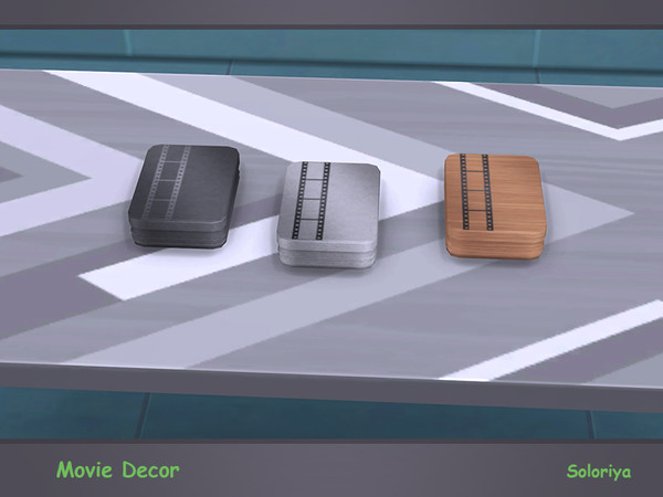 Sims 4 — Movie Decor. Metal Box by soloriya — Small metal box with a film reel on the top. Part of Movie Decor set. 3