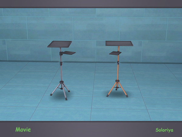 Sims 4 — Movie. Stand C by soloriya — This stand has two shelves. The small shelf is decorative. The big shelf has slots