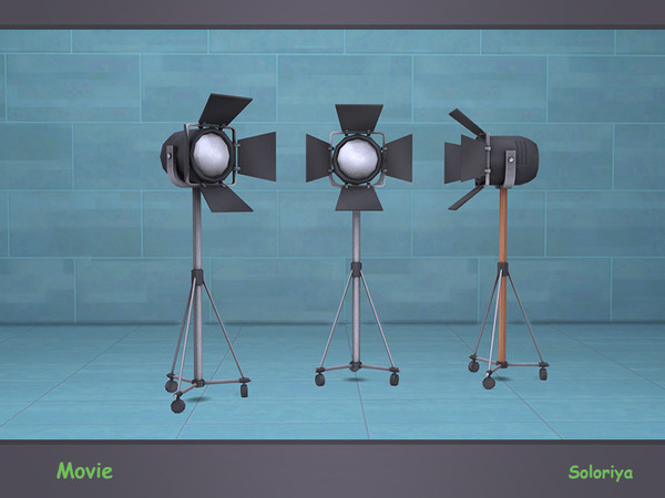 Sims 4 — Movie. Fresnel Spotlight by soloriya — Decorative fresnel spotlight. Part of Movie set. 2 color variations.