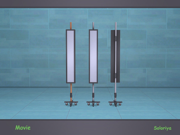 Sims 4 — Movie. Led Panel by soloriya — Decorative led panel. Part of Movie set. 2 color variations. Category: Decorative