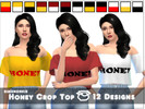 Sims 4 — Honey Crop Tops [12 Designs] - Mesh Needed by SimsNonkie — 12 Lovely Honey Crop Top Designs for Teen-Adult-Elder