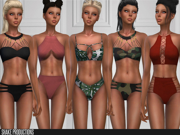 Sims 4 — ShakeProductions 118 SET by ShakeProductions — 7 swimwears Handpainted