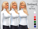 Sims 4 — Turtleneck With Tall Neck by LindoSims — Turtleneck top with a tall neck, in 7 different colors. Colors: White,