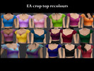 Sims 4 — Bowling Stuff Crop Top Recolour by EmilyTheZombie2 — 17 recolours for the EA Bowling Night Stuff crop top. Comes