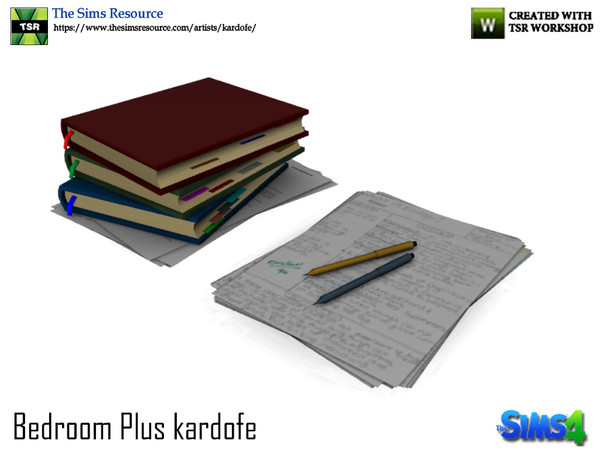Sims 4 — kardofe_Bedroom Plus_Diary by kardofe — Three agendas and folios with notes 