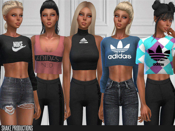 Sims 4 — ShakeProductions 120 SET by ShakeProductions — 5 Tops New Meshes