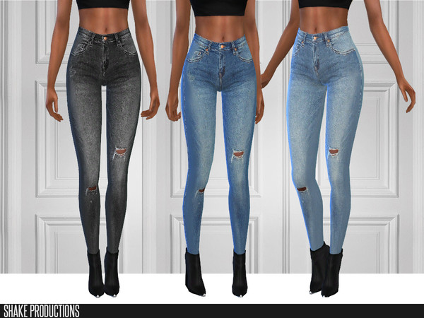 Sims 4 — ShakeProductions 121-2 by ShakeProductions — Skinny Jeans 5 Colors High waisted
