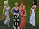 Sims 4 — Dress Collection Volume One: SnowBall by MisakiShan — Beautiful maxi-dresses embroidered with snowflake