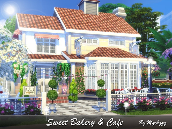 Sims 4 — Sweet Bakery & Cafe by MychQQQ — Lot: 20x20 Value: $ 66,196