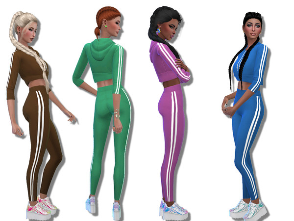 Sims 4 — Sexy tracksuit by _Simalicious_ — For sport and gym of course or for cocooning, parties... 8 colors, teen to