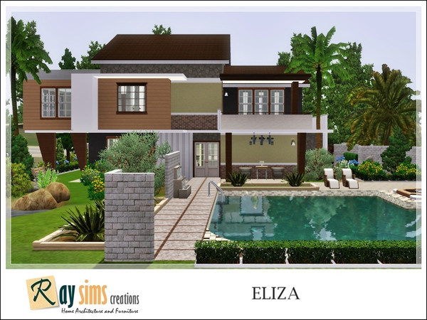 Sims 3 — Eliza by RayDesign9 — New modern house for you! This interior and exterior house designed with contemporary
