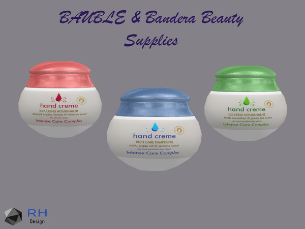 Sims 4 — RH Bauble B&C Handcreme by RightHearted — BAUBLE hand creme contains our unique Complex, a combination of