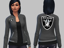 Sims 4 — Raiders Jacket by ChromeAndChaos — Oakland Raiders jacket for women