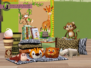Sims 3 — Aura Play Room Decor by NynaeveDesign — A timeless children's theme that immerses sim toddlers in a savanna