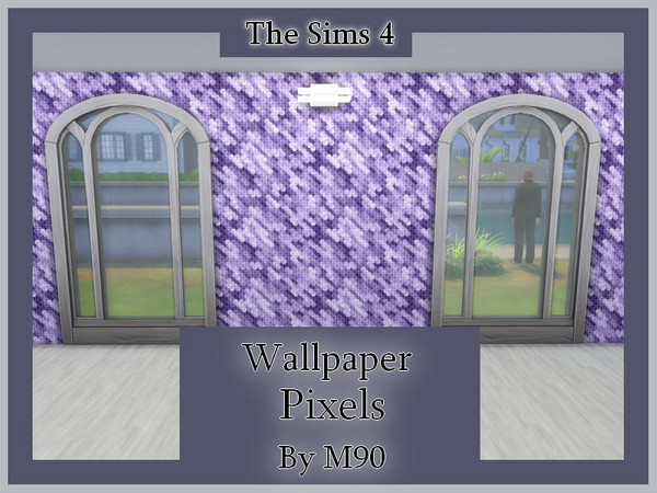 Sims 4 — M90 - Pixels by Mircia90 — Unusual wallpaper in hexagons + three wallpapers in shades of hexagons by Mircia90.