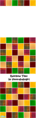 Sims 2 — Rainbow Tile Set by fionnababygirl — no cost glass tiles, taken from real stained glass samples. let me know