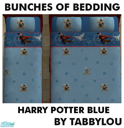 Sims 2 — TL - Kids Bedding Harry Potter Blue by TabbyLou — Harry Potter & His Owl in blue bedding. Enjoy!