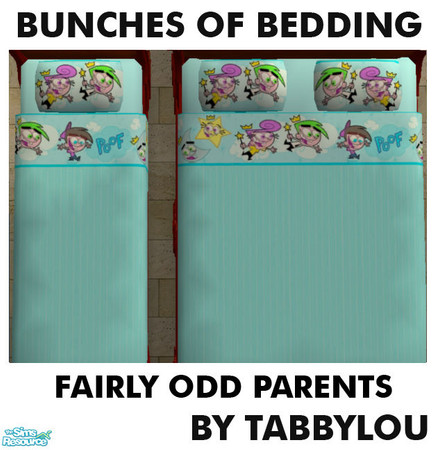 Sims 2 — TL - Kids Bedding Fairly Odd Parents by TabbyLou — Fairly Odd Parents bedding. Enjoy!