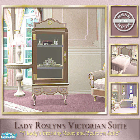 Sims 2 — Lady Roslyn\'s Victorian Toiletry Cabinet by Cashcraft — A Victorian Lady\'s Dressing Room and Bedroom Suite--an