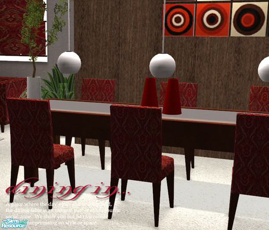 Sims 2 — Red Axis Set - dining chair by Nanshi — Based on Padre333's stunning Axis set. You absolutely need those meshes